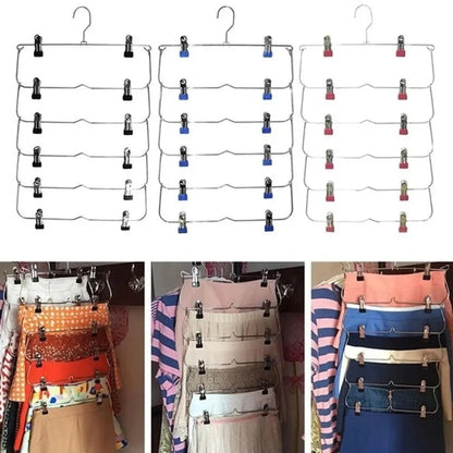 Multi Functional Folding Multi-Layer Pants Rack, Pants Hanger, Household Anti Slip And Seamless Wardrobe Storage Tool