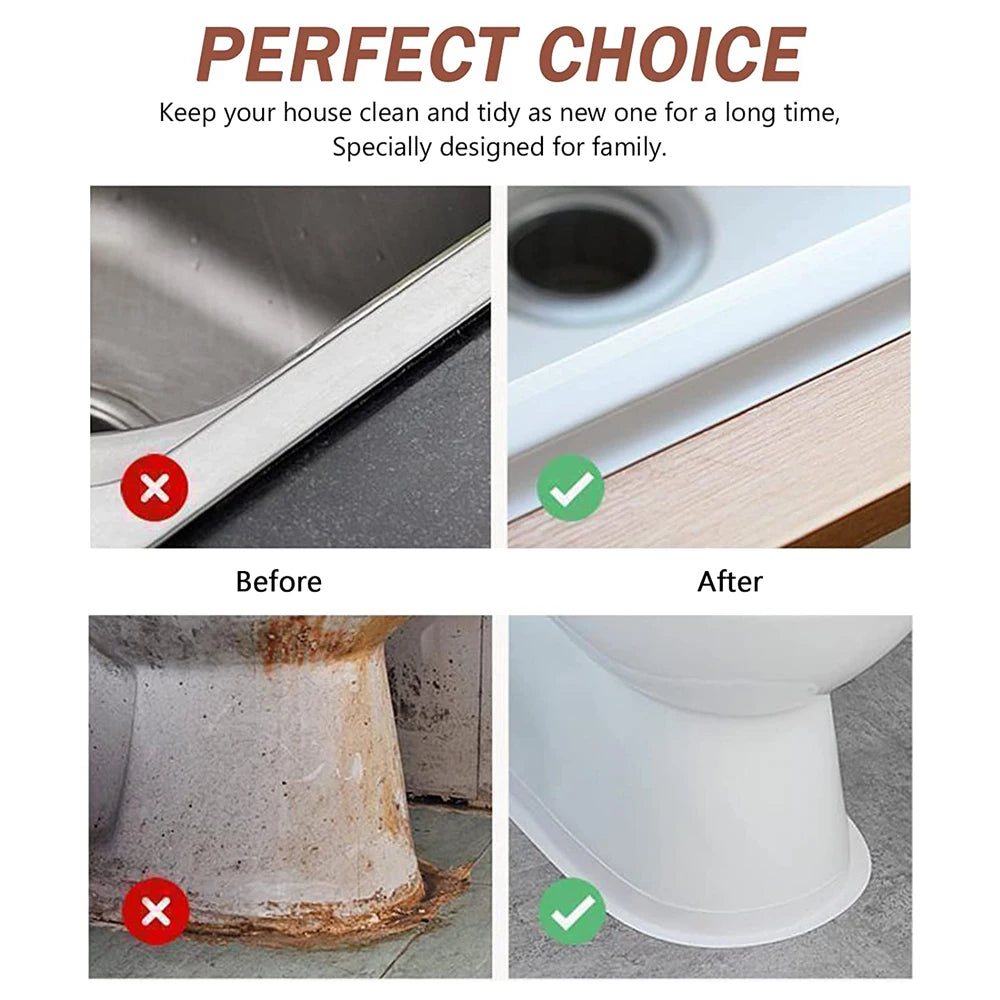 3.2M Bath Caulk Tape Self Adhesive PVC Oil-Proof Kitchen Sink Edge Corner Wall Sticker Waterproof Toilet Sealing Strip Tape