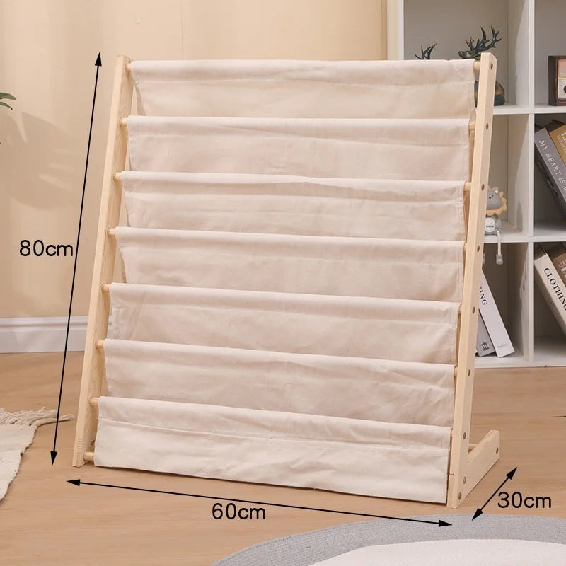 Solid Wood Bookshelf Children's Floor-Standing Bookcase Multi-Layer Storage Storage Bookshelf Model Storage Rack Bookshelf