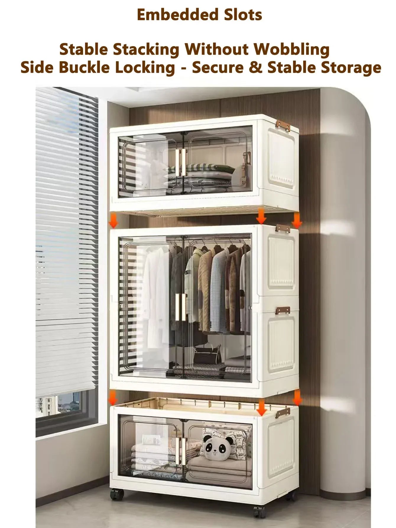 Folding Storage Cabinet Multi-Scene White/Black/Gray Home Office Kitchen Bathroom Multi-Functional Organizer with Doors