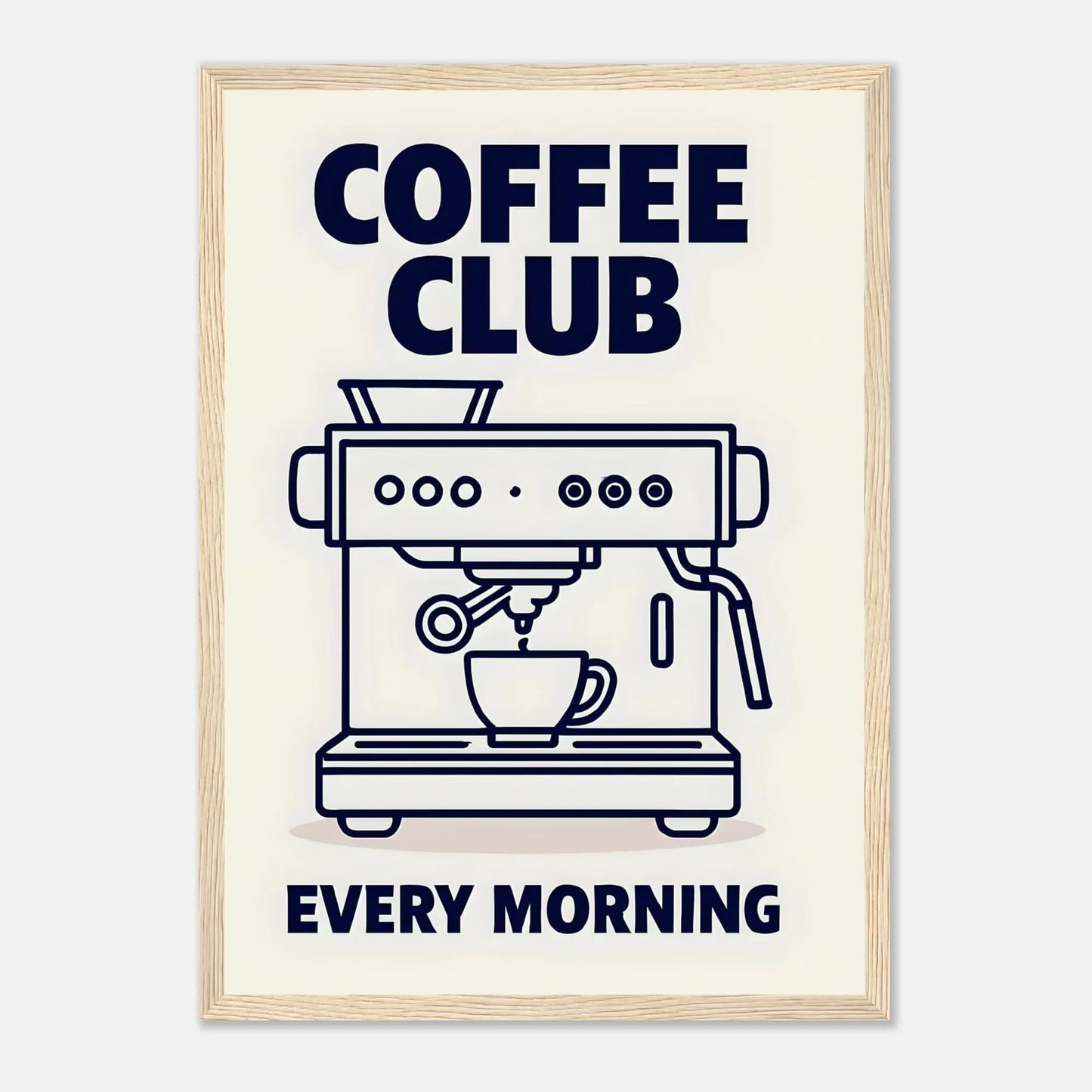 Retro Bonjour Dog Coffee Canvas Print Funny Dog Coffee Club Kitchen Wall Art Poster for Modern Living Room Bedroom Home Decor
