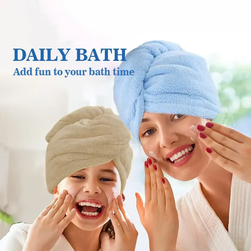 Women's Microfiber Hair Towel Wrap, Ultra Absorbent Quick Dry Hair Turban, Shower Spa Head Drying Hat