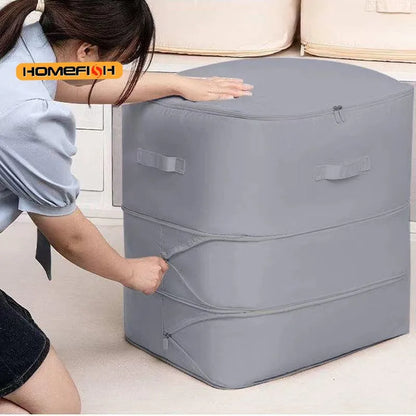 Heavy-Duty Self-Compressing Storage Bag Portable Organizer for ClothesBlankets & Quilts Ideal for Closet Organization