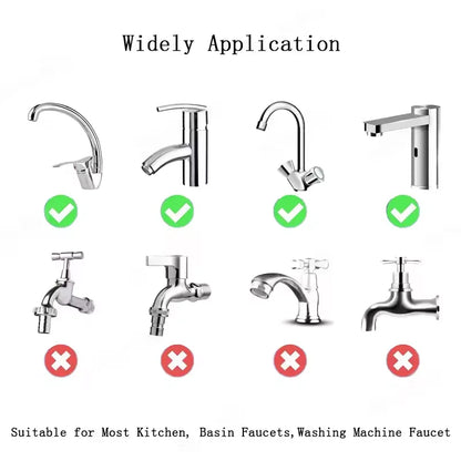 1pc 1080° Swivel Stainless Steel Kitchen Faucet Extender Universal Splashproof Dual Mode Bathroom Sink Accessories with Adapter