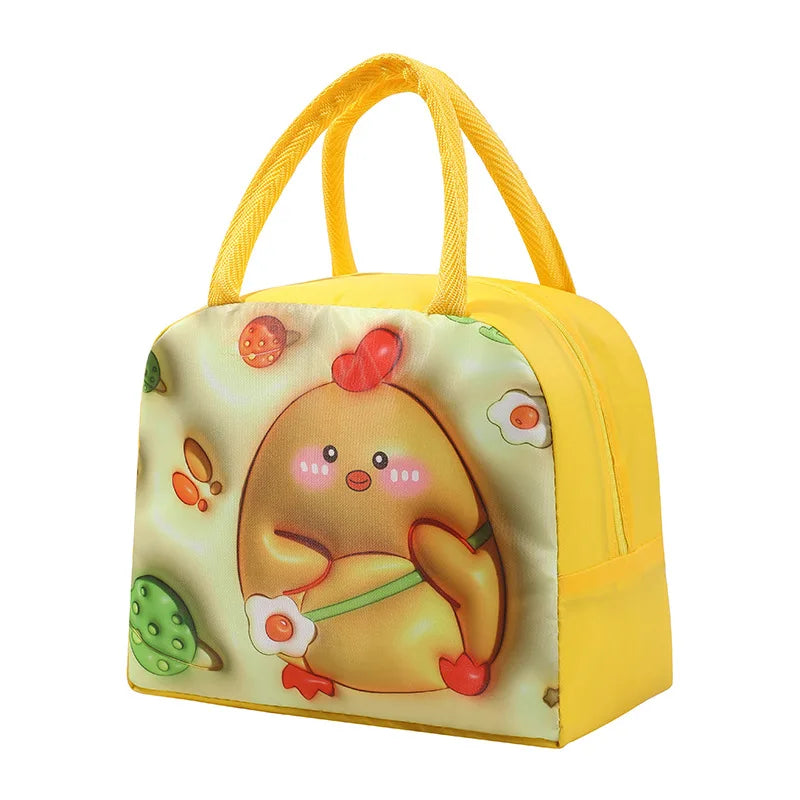 Lunch Bag Thickened Handheld Insulated Lunch Box Bag Children Cute With Meals Lunch Box Bag