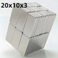 20/50pcs Magnets, 20x10x3mm, Rectangular Magnets for Industrial Use, Metal Material, No Battery Required