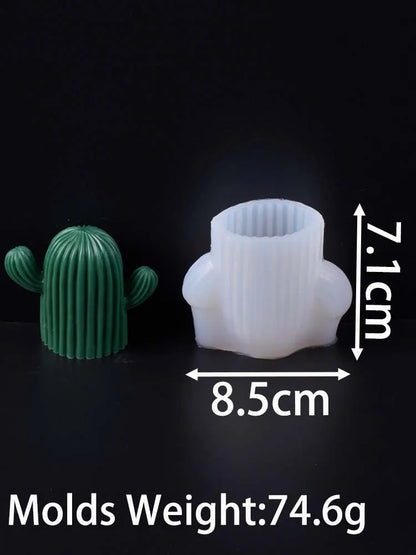 3D Cactus Aromatherapy Candle Silicone Mold DIY Simulation Succulent Plant Clay Molds Soap Plaster Resin Craft Making Home Decor