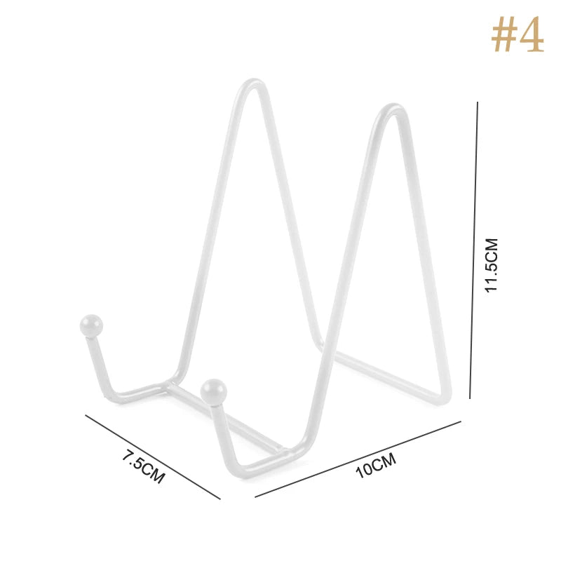 1pc Plate Display Stand Picture Easel Metal Plate Stands Holder Display Pictures Frame Photo Decorative Plate Dish Tabletop Arts