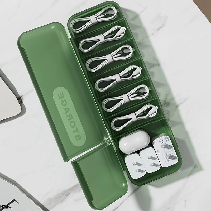 Desktop Covered Data Cable Storage Box, Power Charging Cable Sorting Tool, Charger Storage Box, Say Goodbye To Clutter