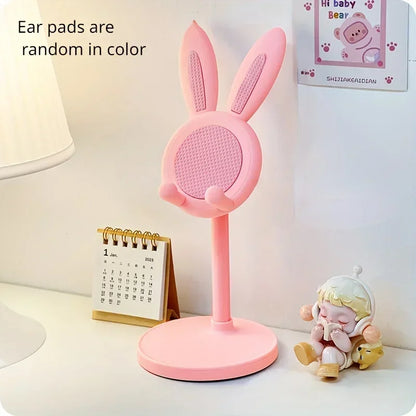 Cute Rabbit Mobile Phone Stand Desktop Can Be Lifted And Adjusted Desktop Lazy Person Selfie Watch Video Music Support Bracket