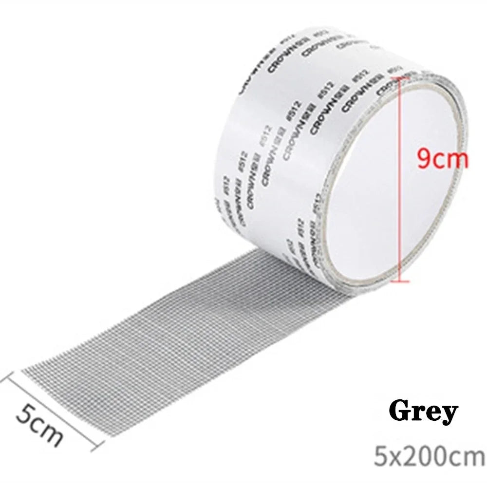 Strong Self Adhesive Mesh Tape Nets Window Screen Repair Tape Door Fix Patch Anti Insect Mosquitos Mesh Broken Holes Repairing