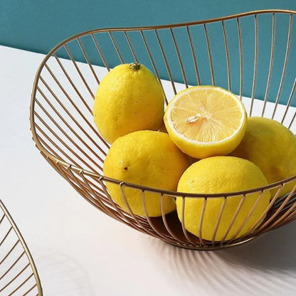 Fruit Basket Durable Metal Wire Storage Bowl Nordic Style Iron Home Snacks Bread Dining Table Indoor Cosmetic Storage Basket