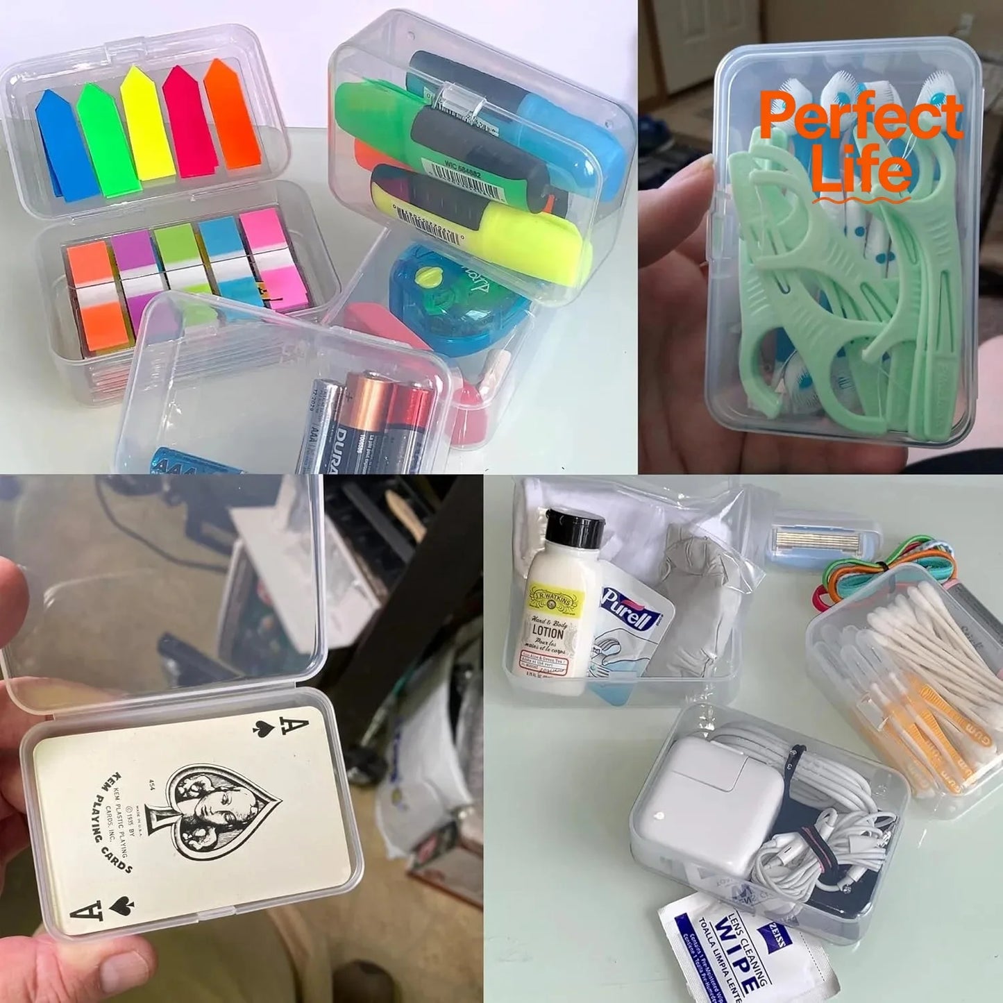 5PCS Transparent Plastic Box Jewelry Packaging Component For Receiving Box ID Card Jewelry Rectangle Home plastic storage box