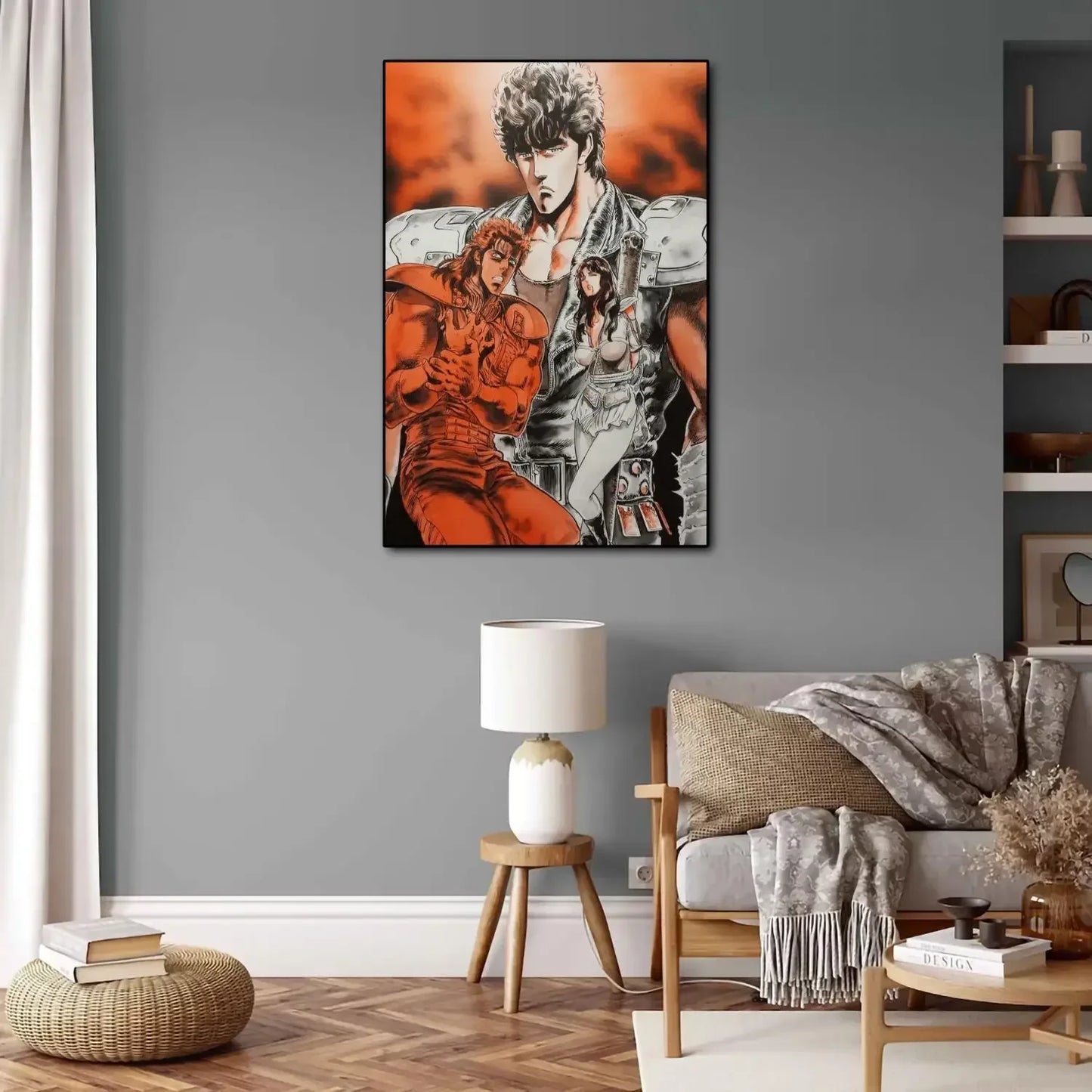 Hokuto No Ken Anime Video Game Canvas Painting Art Poster and Wall Art Picture Print Modern Family Bedroom Home Decor Posters