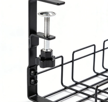 Metal under Table Storage Rack Cable Management Tray Wire Organizer for Home Office Desk No Punching Kitchen Storage Accessories