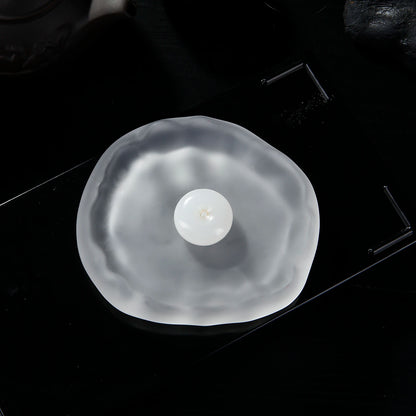Mini Jade Incense Burner Incense Holder with Glass Incense Plate Ash Catcher Buddhism Supplies Home Decor
