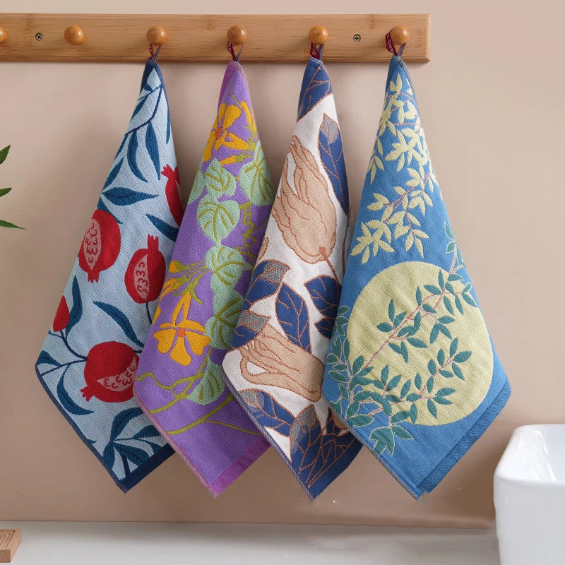 34x40cm Large Hand Towel Kitchen Towel 4Layer Cotton Gauze Pure Cotton Dish Cloth Quick Dry Decorative Tea Towel Home Restaurant