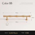 Santaya Solid Brushed Brass Handle Bamboo Kitchen Cabinet Pull Wardrobe Drawer Knob