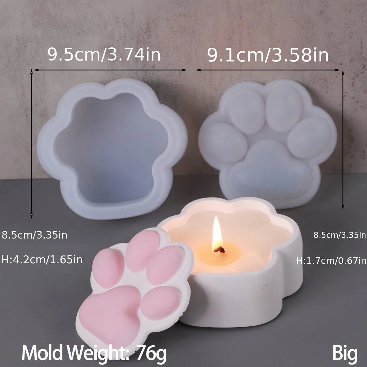 Cat Claw Storage Box Silicone Mold DIY with Lid Candle Jar Crafts Making Plaster Concrete Resin Ashtray Casting Molds Home Decor