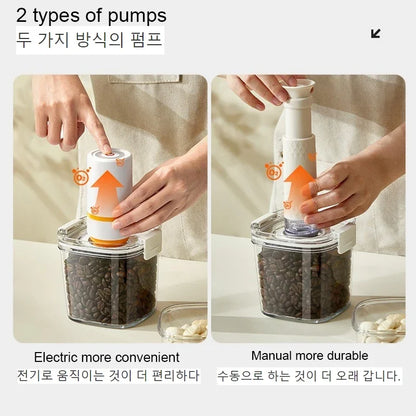 Vacuum Sealed Tank Coffee Beans Vacuum Jar Kitchen Cereals Storage Box Airtight Container Moisture-Proof Sealed Canister for Tea