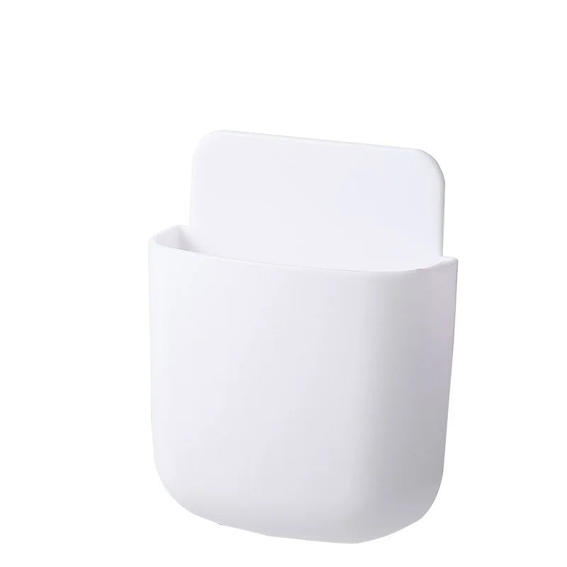 Wall Mounted Storage Box Phone Charger Holder Stand Rack for Remote Control Air Conditioner TV - Mobile Plug Organizer Case