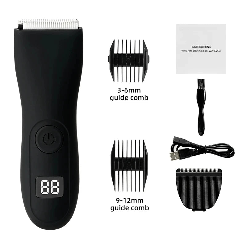 HOMEFISH Mens Body Hair Trimmer for Men Balls Women Lady Shaver Hair Removal Bikini Trimmer Groin & Body Shaver