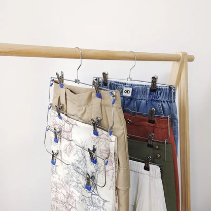 Multi-Functional Home Non-Slip Metal Pants Rack New Creative Stainless Steel Seamless Hanger Simple Storage Skirt Rack