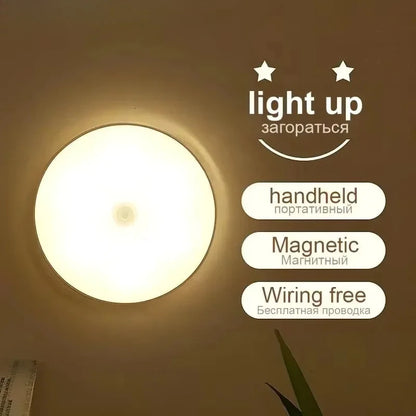 LED Smart Cabinet Lights with Human Body Sensor Emergency Automatic Lighting USB Rechargeable Wireless Magnetic Suction