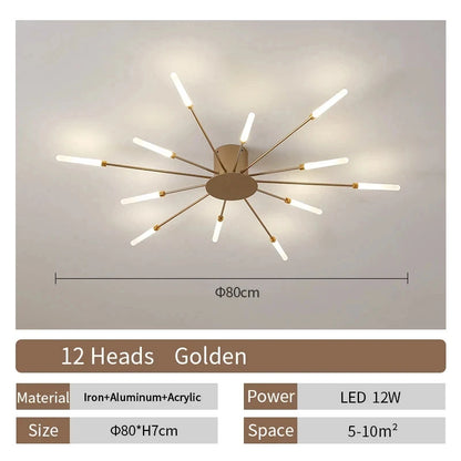 Living Room Light LED Ceiling Lamp Modern Indoor Lighting Acrylic Nordic Creative Fan-shaped Bedroom Fixture Home Decor Kid Room