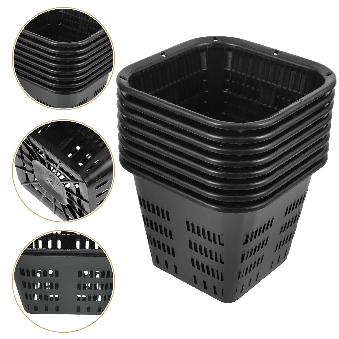 8Pcs Hydroponic Vegetable Basket Net Pots Garden Containers Plastic Net Pot Root Control Device Orchid Aquatic Plant
