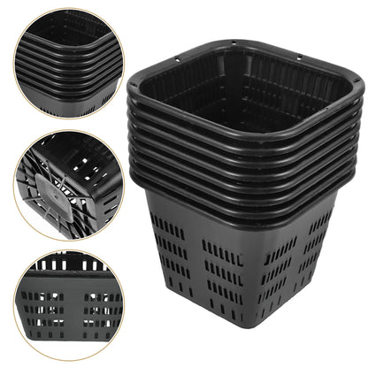 8Pcs Hydroponic Vegetable Basket Net Pots Garden Containers Plastic Net Pot Root Control Device Orchid Aquatic Plant