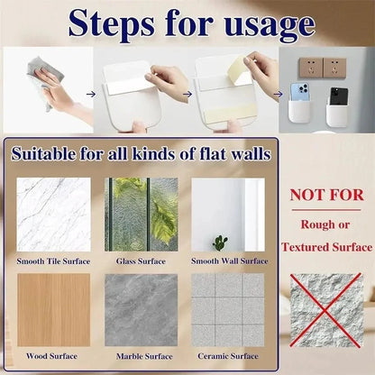 2PCS Wall Mounted Storage Box Household Living Room Conditioner Remote Control Bedside Phone Storage Holder Organizer Box1p2026