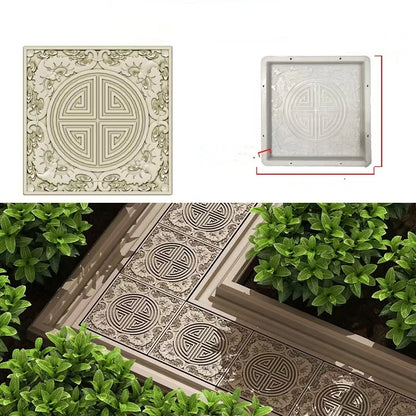 DIY Paving Casting Stepping Stone Square 1Pcs Road Concrete Mold Brick Antique Landscape Yard Decor Garden Reusable Making Tools