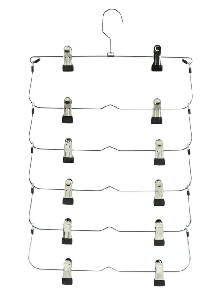Multi Functional Folding Multi-Layer Pants Rack, Pants Hanger, Household Anti Slip And Seamless Wardrobe Storage Tool