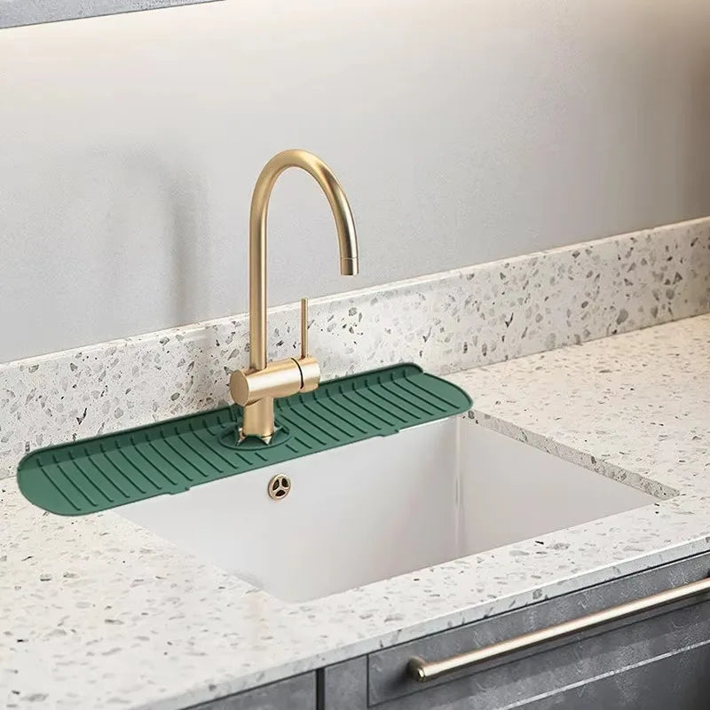 Silicone Faucet Water Catcher Mats,Kitchen Sink Spill-Proof Drying Pads,Anti-Slip Drain and Splash Guard Water Catcher Mat
