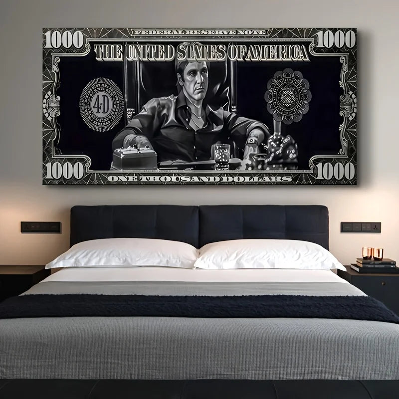 Classic Movie Canvas Painting Scarface Tony Montana Poster Dollar Wall Art Money Pictures Print Living Room Home Decor Artwork