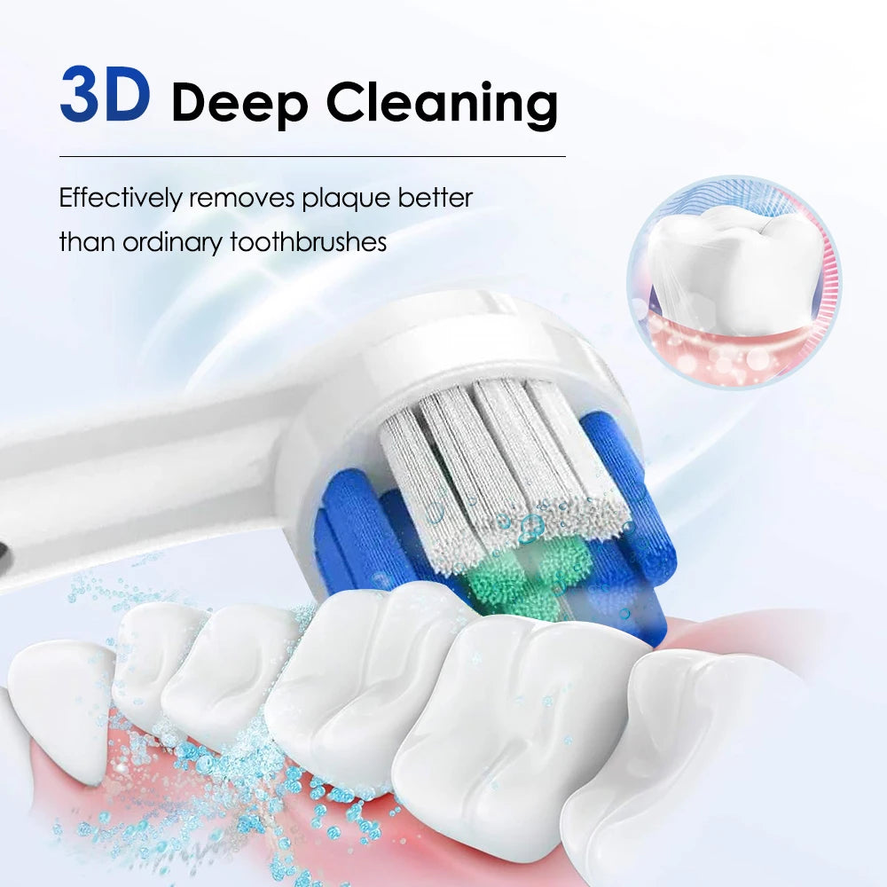 Intelligent Rotating Electric Toothbrush Rechargeable Rotary Brush Compatible with Oral B Replacement Electric Brush Heads