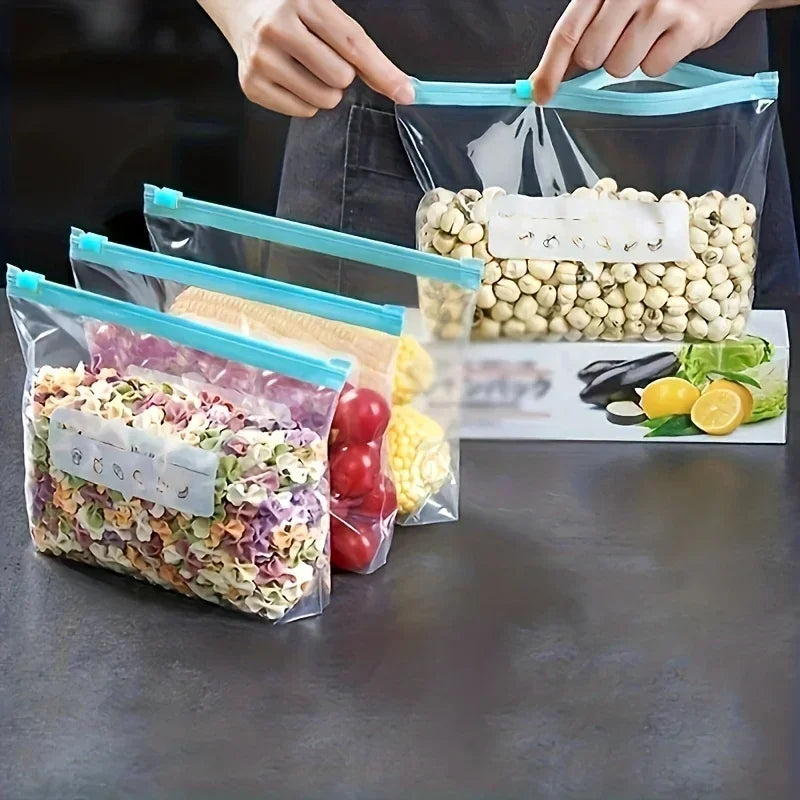 45PCS Silicone Food Storage Leakproof Reusable Stand Up Zip Shut Bags Cup Fresh Food Storage Bag Refrigerator Fresh Wrap