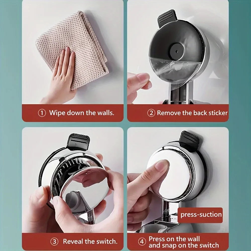 1Pc Universal Shower Head Holder Adjustable Strong Adhesive ABS Shower Brackets Suction Cup Wall Mount Waterproof Shower Base