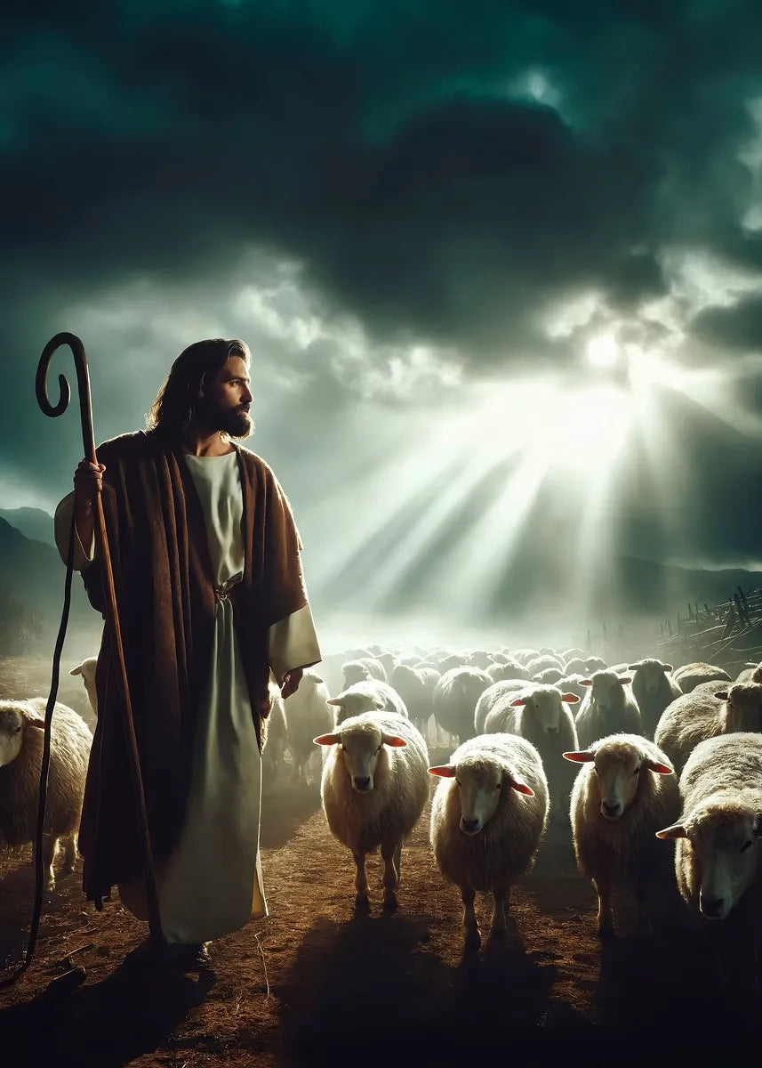Retro Religion Jesus Walking On Water Lost Lamb Classic Posters Prints Canvas Painting Wall Art Picture Living Room Home Decor
