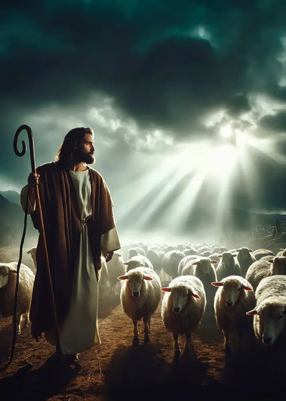 Retro Religion Jesus Walking On Water Lost Lamb Classic Posters Prints Canvas Painting Wall Art Picture Living Room Home Decor