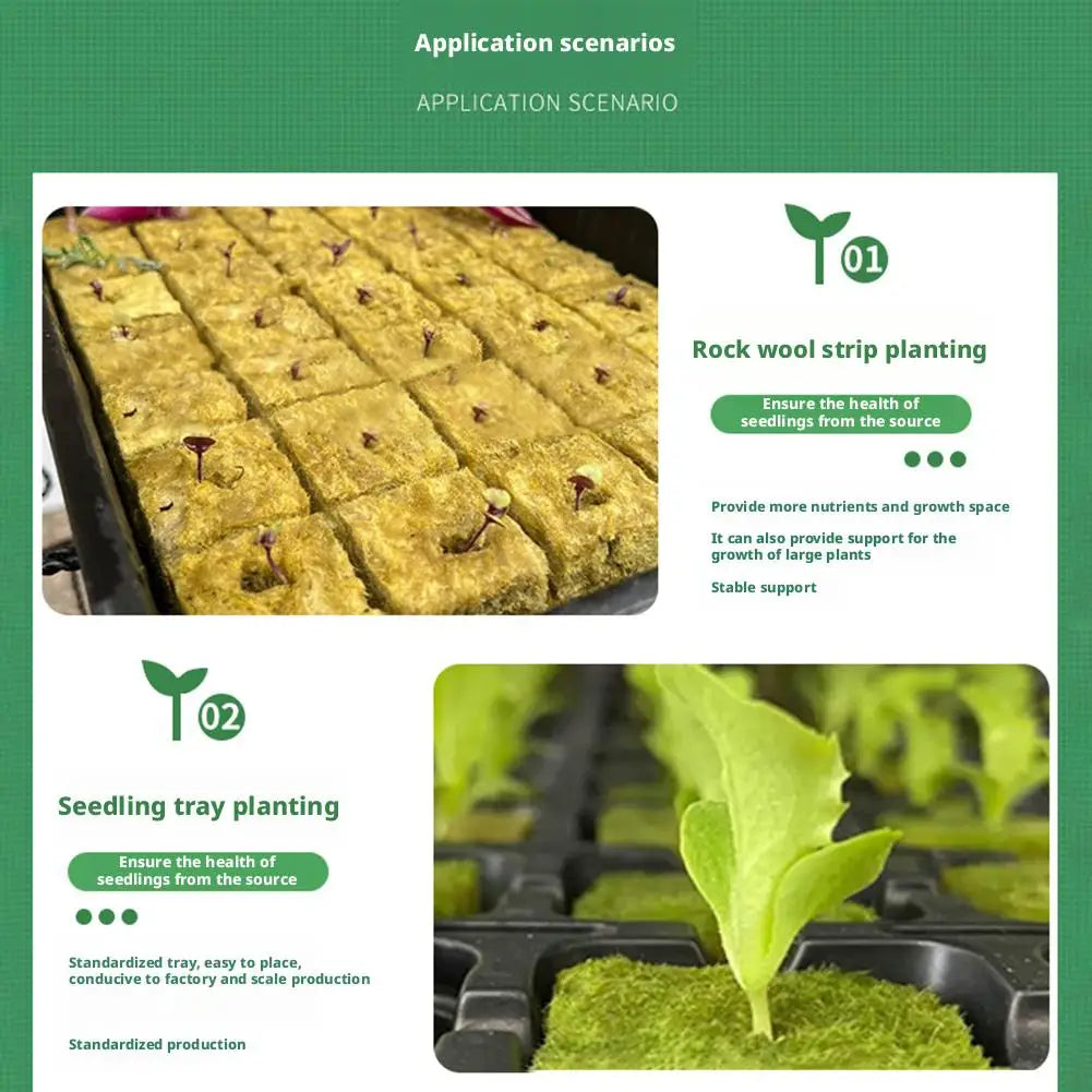 Agricultural Rock Wool Hydroponic Planting Block Water Retention And Aeration Ventilative Hydroponics Seed Seedling 50/100pcs