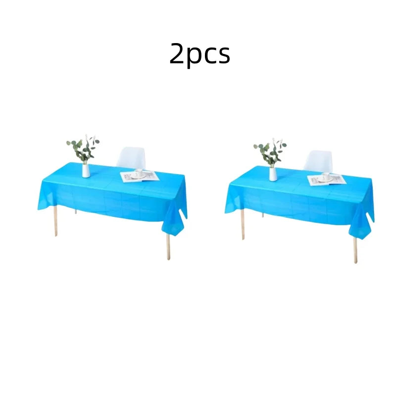1pc Reusable Tablecloths 137x183cm BPA Free Plastic Dining Table Cover Cloth for Parties Picnic Camping Disposable Tablecloths