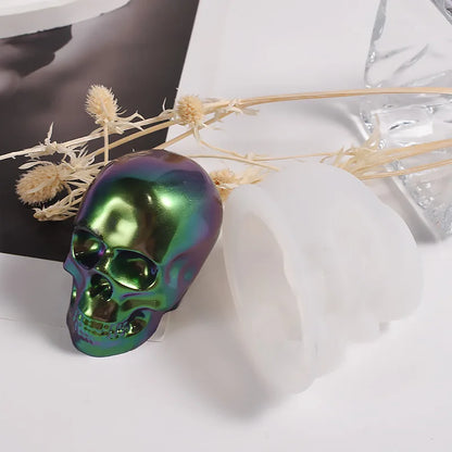 Skeleton Head Epoxy Resin Mold Halloween Candle Making Keychain Pendants Skull Shape Pendants Epoxy Silicone Molds Jewel Making