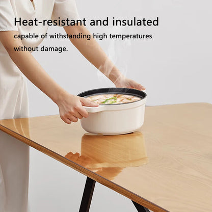 PVC Transparent Table Protector 0.7mm Thick Waterproof Oil-Proof Cover for Kitchen Desk and Dining Table Ideal for Home & Office