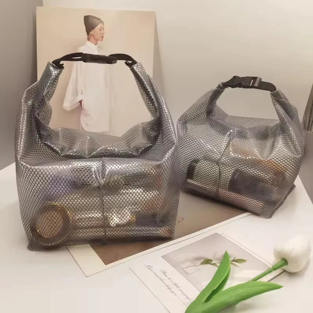 1PC/2PCS Travel Makeup Storage Bag - Large Capacity, Waterproof, Hand-Held, Suitable For Outdoor Swimming And Carrying.