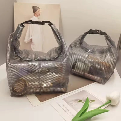 1PC/2PCS Travel Makeup Storage Bag - Large Capacity, Waterproof, Hand-Held, Suitable For Outdoor Swimming And Carrying.
