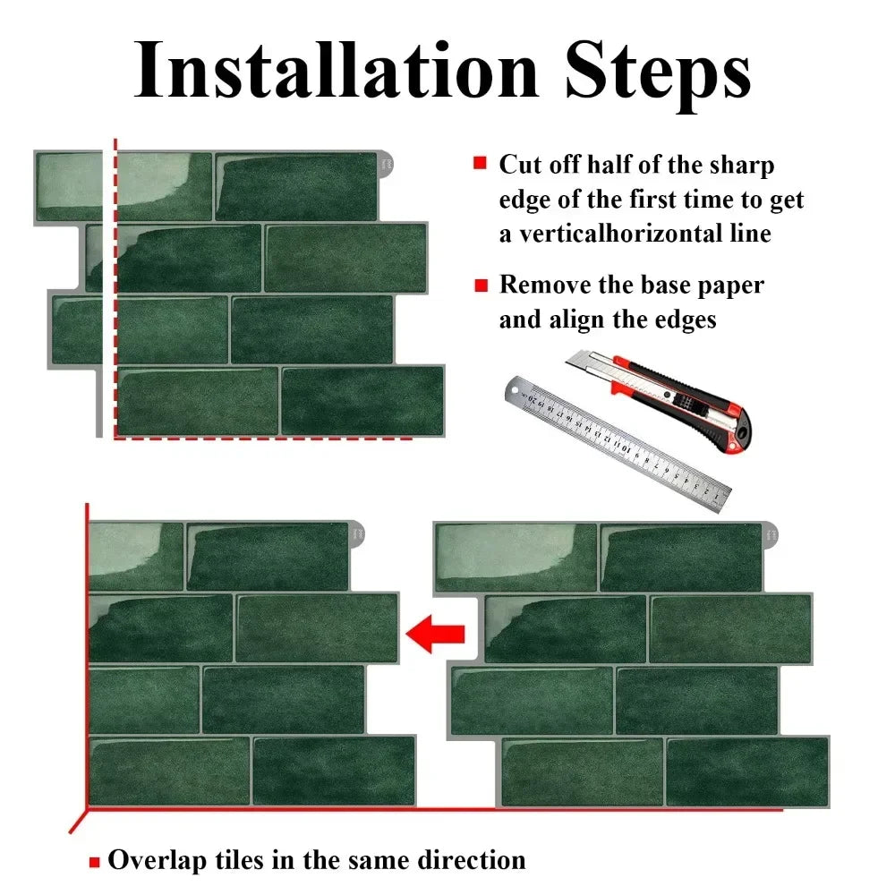 1Pcs New Self-adhesive 3D Wall Tile PVC DIY Wall Sticker Multifunction Waterproof Peel and Stick Wallpaper Home Decor