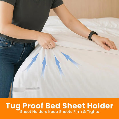 4Pcs Heavy Duty Bedsheet Corner Tightener Clips High-quality Materials Durable and Reliable Bed Sheet Grippers for Protectors
