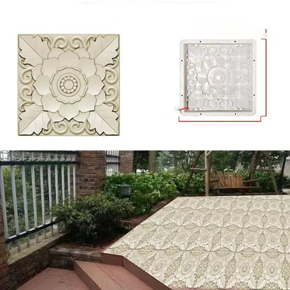 DIY Paving Casting Stepping Stone Square 1Pcs Road Concrete Mold Brick Antique Landscape Yard Decor Garden Reusable Making Tools